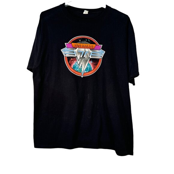 Van Halen Vintage Band Tee Black Cotton 2XL Anvil - Picture 2 of 6